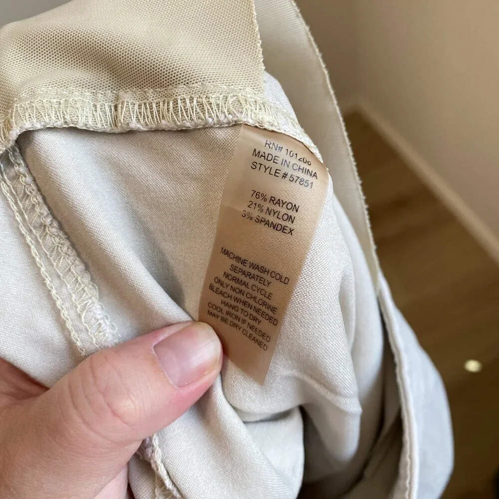 Soft Surroundings Khaki Tan Elastic Pull On Capris 2X